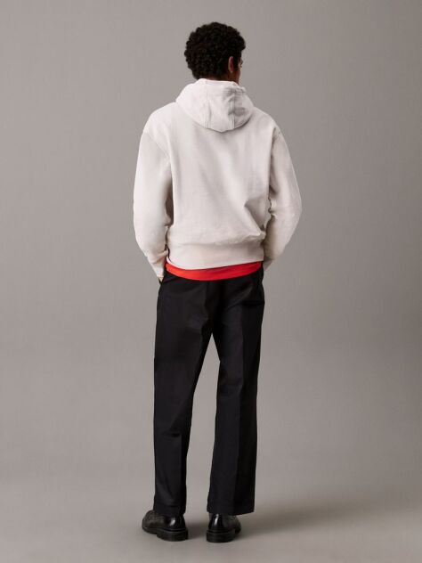 Beige Cotton Terry Hoodie  Men