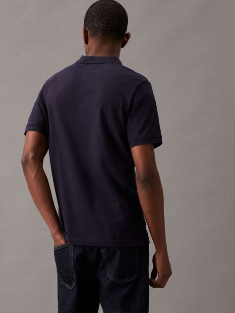 Μπλε Polo T-Shirt Πικέ Με Στενή Γραμμή  Άνδρας