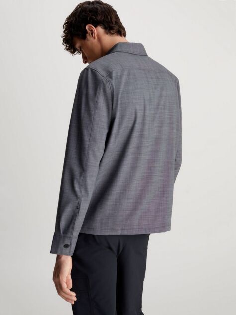 Μαύρο Βαμβακερό Overshirt  Άνδρας