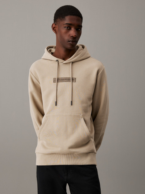 Μπεζ Hoodie Με Λογότυπο  Άνδρας
