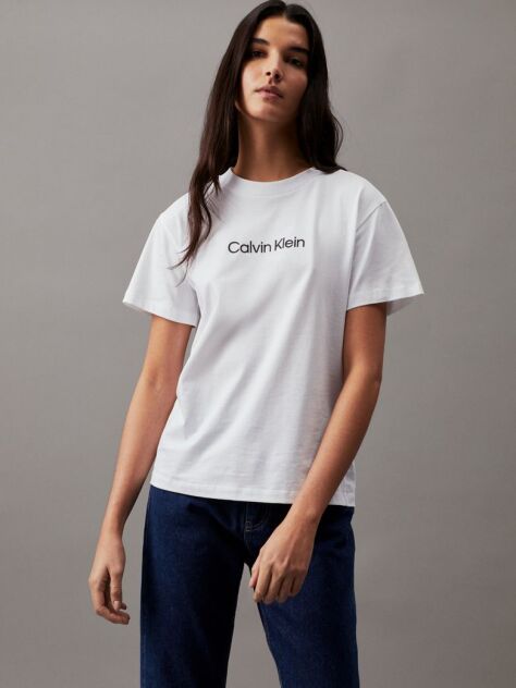 White Organic Cotton Logo T-shirt  Women
