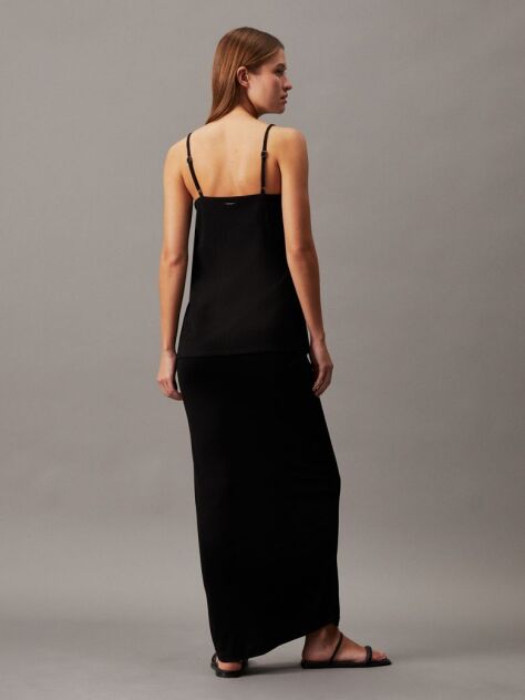 Μαύρο Βαμβακερό Cami Τοπ  Γυναίκα