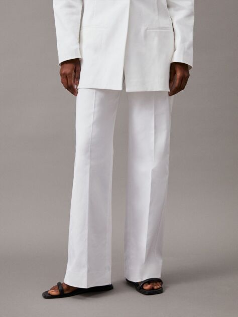 White Relaxed Bootcut Trousers  Women