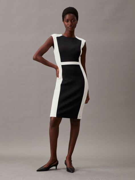 Multi Slim Scuba Colourblock Dress  Women