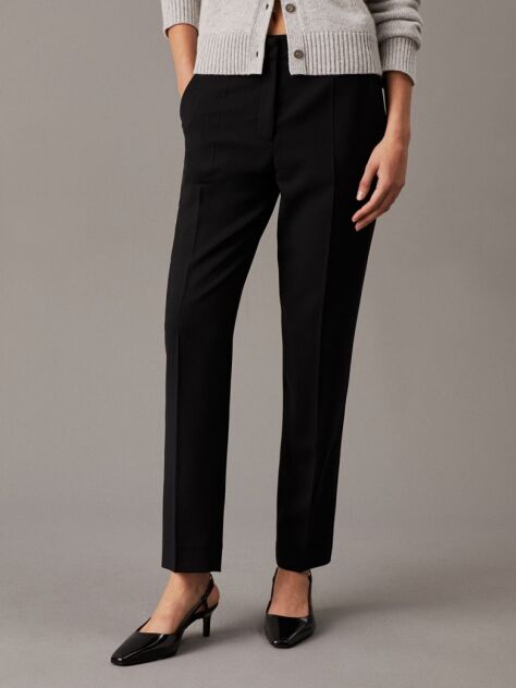 Black Slim Tapered Trousers  Women