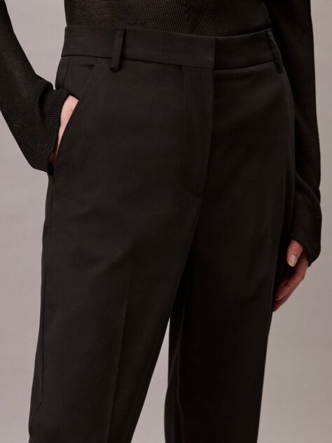 Black Slim Tapered Chino Trousers  Women