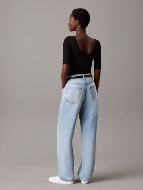 Black Skinny Modal Scoop Back Top  Women