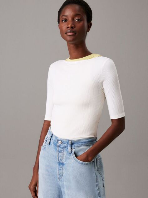 White Skinny Modal Scoop Back Top  Women