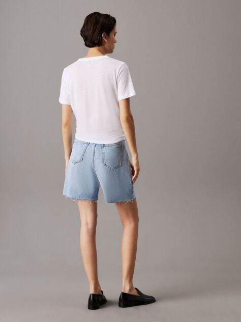 White Relaxed Linen Jersey T-shirt  Women