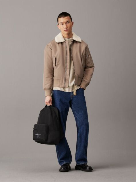Black Round Backpack  Men
