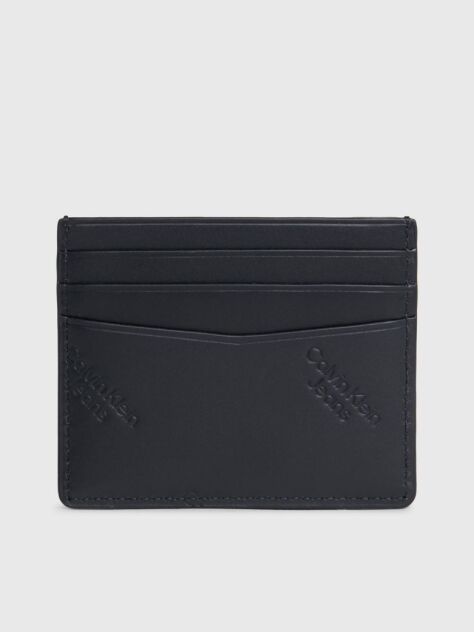 Black Leather Logo Cardholder  Men