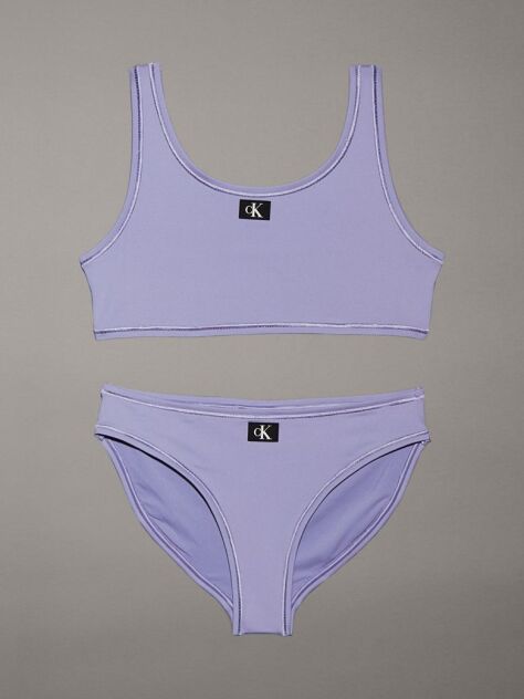 Purple Girls Bralette Bikini Set - CK Monogram  Girls