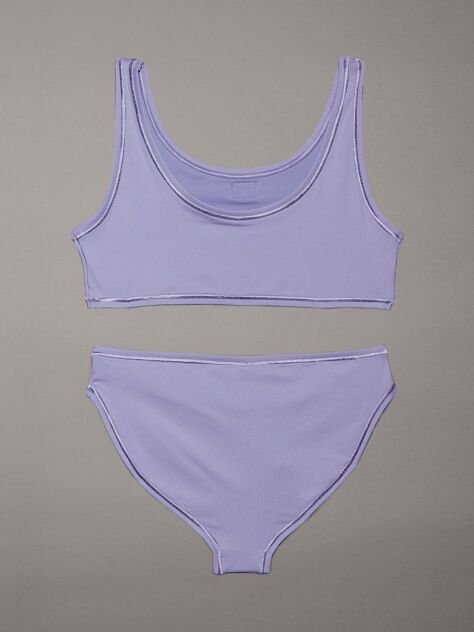 Purple Girls Bralette Bikini Set - CK Monogram  Girls
