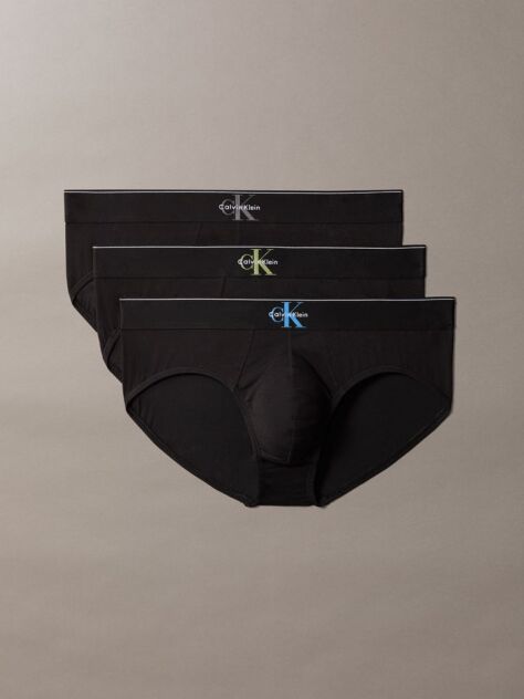 Black Graphic Monogram Cotton Stretch Briefs  Men