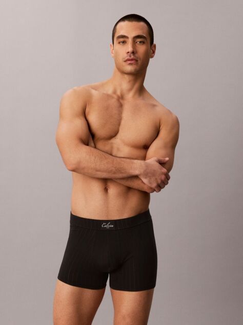 Black Trunks - Heritage Cotton Script  Men