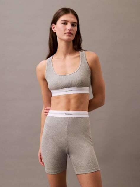 Grey Bralette - Cotton Modal Rib  Women
