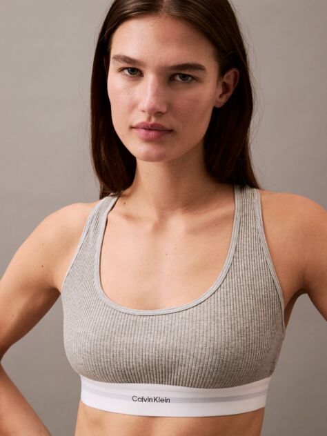 Grey Bralette - Cotton Modal Rib  Women