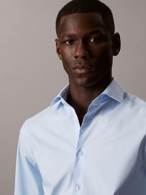 Blue Regular Fit Essential Poplin Shirt  Men