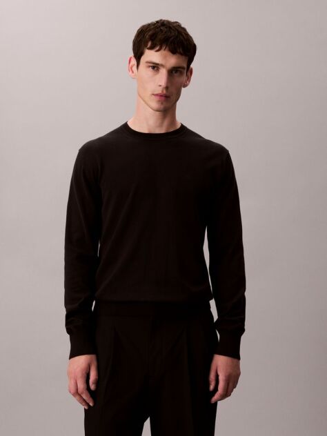 Black Cotton Jumper  Men
