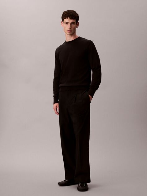 Black Cotton Jumper  Men