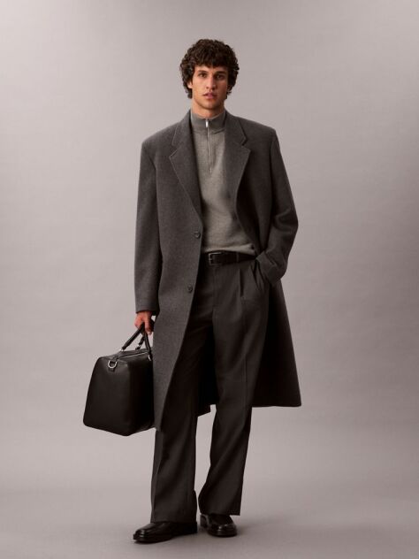 Grey Quarter Zip Jumper  Men