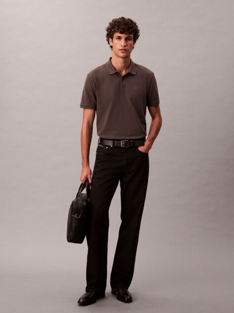 Γκρι Polo T-Shirt Από Βαμβάκι Πικέ  Άνδρας