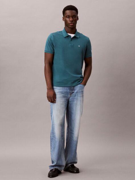Πράσινο Polo T-Shirt Από Βαμβάκι Πικέ  Άνδρας