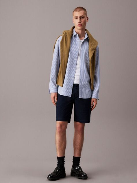 Μπλε Chino Βερμούδα Από Μαλακό Twill  Άνδρας