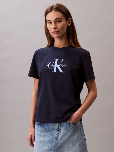 Blue Monogram Logo Tee  Women