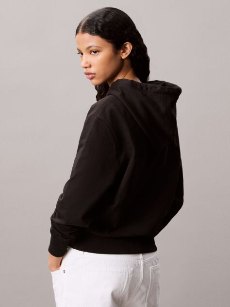 Μαύρο Hoodie Με Λογότυπο Από Βαμβακερό Terry  Γυναίκα