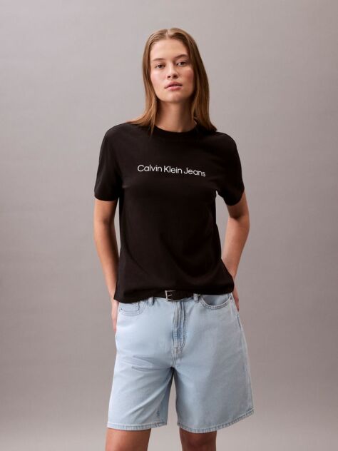 Μαύρο Κοντομάνικο T-Shirt  Γυναίκα
