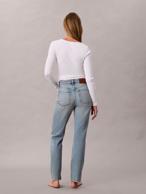 Denim Ψηλόμεσο Τζιν Σε Ίσια Γραμμή  Γυναίκα