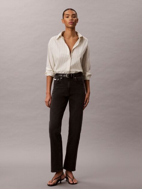 Black High Rise Straight Jeans  Women