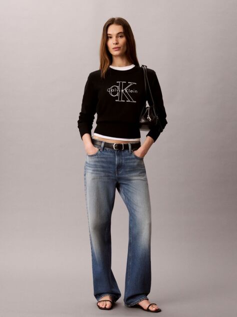 Black Monologo Outline Jumper  Women