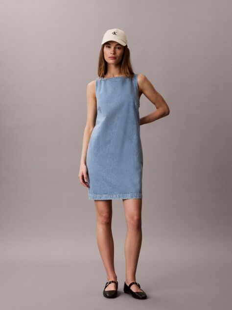 Denim Μίνι Denim Φόρεμα Shift  Γυναίκα