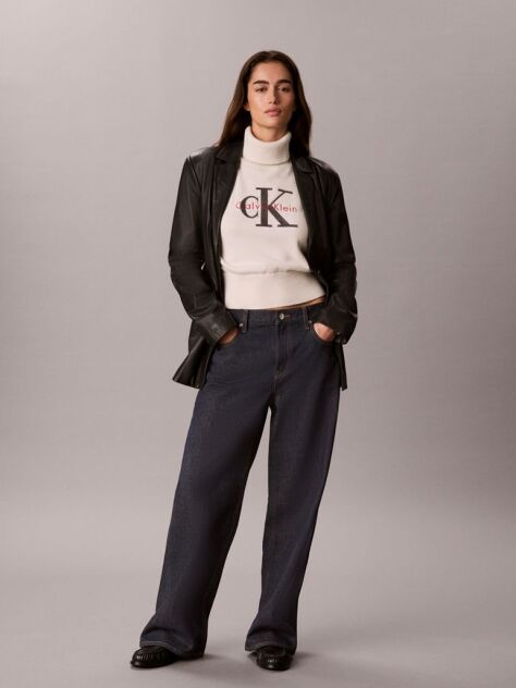 White Monologo Turtleneck Jumper  Women