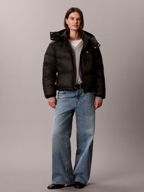 Black Short Down Puffer Jacket  Women