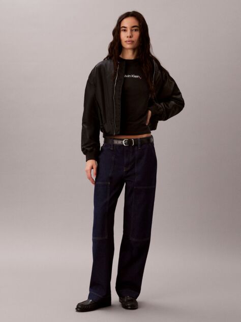 Black Slim Heart Logo T-shirt  Women