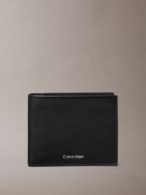 Black Foil Embossed Logo Bifold Wallet  Men