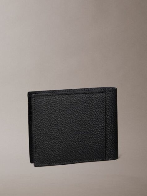 Black Foil Embossed Logo Bifold Wallet  Men