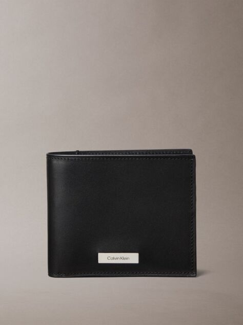 Black Plaque Billfold Wallet  Men