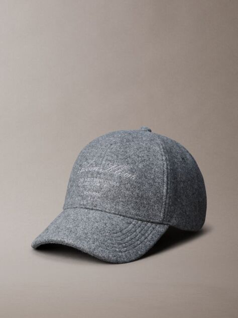 Grey Felt Logo Embroidery Cap  Men