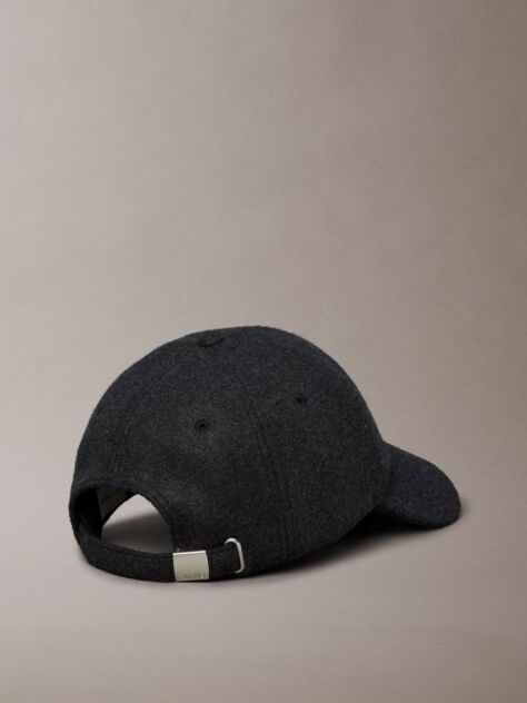 Black Felt Embroidered Logo Cap  Men