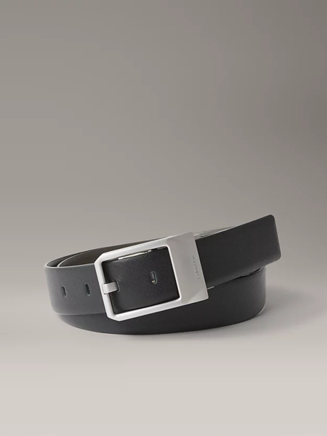 Black Reversible Leather Belt  Men