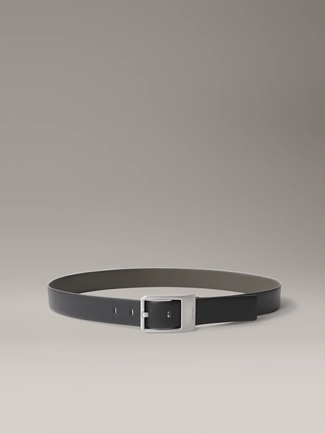 Black Reversible Leather Belt  Men