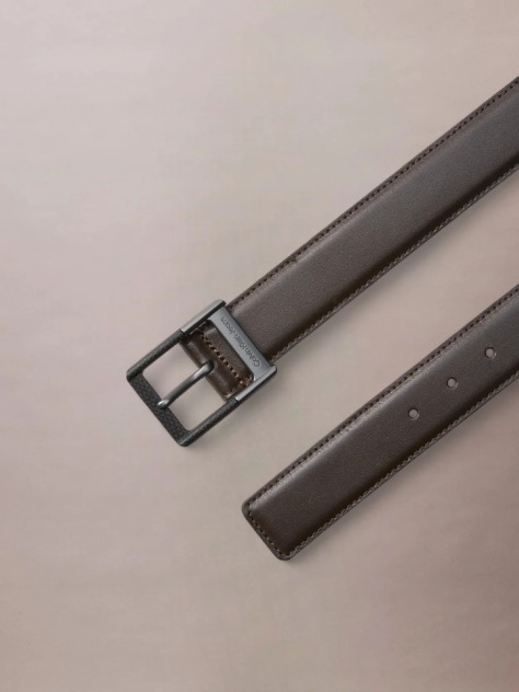 Brown Leather Buckle Belt  Men