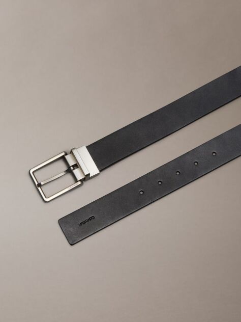 Black Reversible Full-Grain Leather Belt  Men