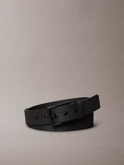 Black Ripstop Logo Jacquard Belt  Men