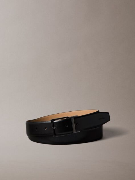 Black Full-Grain Leather Belt  Men