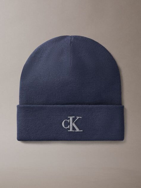 Blue Signature Logo Beanie  Men
